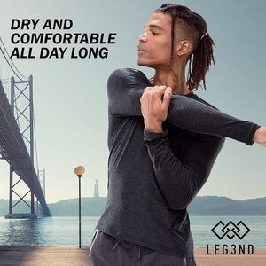 LEG3ND Dry Fit Moisture Wicking Long Sleeve
Workout Shirt in Heather Charcoal